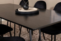 Spisegruppe Petra & Polar 190 x 90 + spisestol 2-pakk – svart