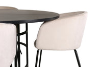 Spisegruppe rund ⌀140 – svart og beige