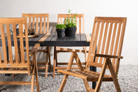 Spisebord Togo & Kenya 150 x 90 med posisjonsstoler – svart og natur