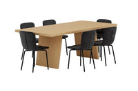 Spisestol Punsch & Logga 2-pakk – svart + Rektangulært spisebord 210 x 100 – natur