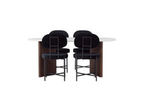 Spisestol Stella & Grönvik 2-pakk – svart + Spisebord ovalt 180 x 90 – lys grå