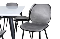 Spisegruppe Emma & Jimmy 2-pakk rektangulært spisebord 195 x 90 – grå og hvit