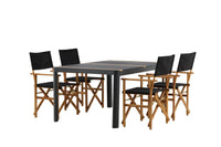 Spisestol Marion 2-pakk + Rektangulært spisebord Togo 150 x 90 – natur og svart