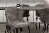 Spisestol Modesto & Stone 2-pakk + Spisebord ovalt 220 x 100 – brun og mokka
