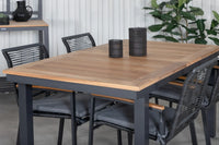 Spisestol Dallas & Panama 2-pakk + Rektangulært spisebord 152 x 90 – svart