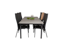 Spisebord Levels & Copacabana 229 × 100 + liggestol 2-pakk – svart