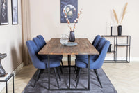 Spisegruppe Padang 250 x 100 + spisestol 2-pakk – natur og blå