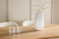 Spisegruppe oval 200 x 90 2-pakk – natur og beige