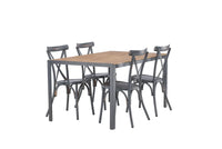 Spisegruppe Break & Tablas 150 x 90 + 2-pakk spisestoler – mørk grå