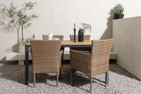 Spisegruppe Malina & Break 2-pakk + rektangulært spisebord 150 x 90 – natur og mørk grå