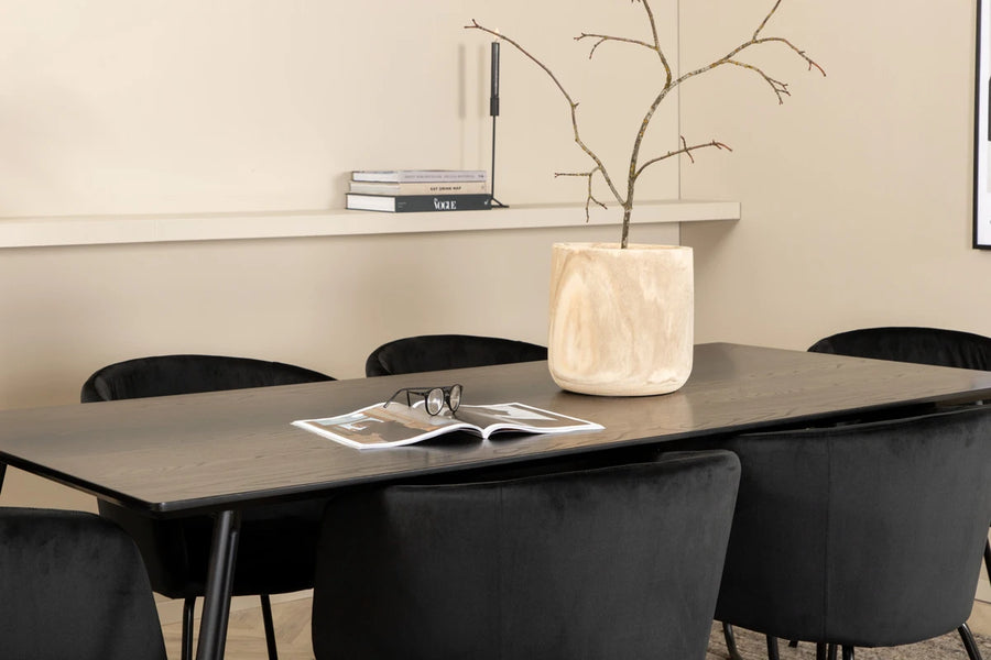 Spisegruppe Berit & Petra 190 x 90 – svart