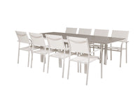 Spisegruppe Levels & Santorini 160 x 100 + 2-pakk spisestol – hvit