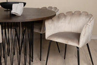Spisegruppe Limhamn & Stone + Rundt ⌀120 – beige og mokka