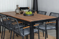 Spisegruppe Dallas & Bois 2-pakk rektangulært 205 x 90 – svart og natur