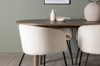 Spisegruppe Berit & Andy + Ovalt 180 x 90 – beige og natur