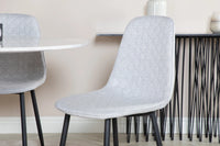 Spisestol Polar & Estelle 2-pakk og rundt spisebord ⌀106 – grå og hvit