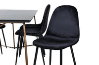 Spisegruppe Petra & Polar 190 x 90 + spisestol 2-pakk – svart