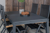 Posisjonsstol Panama & Marbella 2-pakk + Spisebord 160 x 100 – svart