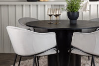 Spisegruppe Olivia & Evelina rund ⌀110 2-pakk – svart og grå