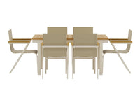 Spisegruppe Mexico & Panama 6-pakk 160 x 90 – beige og natur