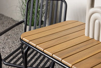 Kafébord Holmbeck & Peking 70 x 55 + spisestol 2-pakk – natur og svart