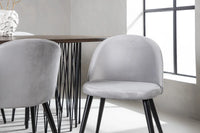 Spisegruppe oval 2-pakk 220 x 100 – grå og mocca