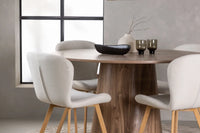 Spisegruppe rund ⌀120 2-pakk – natur og beige