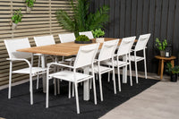 Spisestol Santorini & Panama 2-pakk + Rektangulært spisebord 160 x 90 – hvit