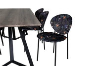 Spisestol Vault & Marina 2-pakk – svart + Rektangulært spisebord 180 x 90 – natur