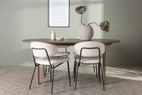 Spisegruppe oval 180 x 90 – hvit og natur