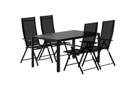 Spisebord Giardini & Levanzo 150 x 85 + posisjonsstol 2-pakk – svart