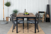 Spisegruppe Dallas & Bois 2-pakk rektangulært 205 x 90 – svart og natur
