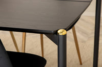 Spisebord Pelle & Polar 190 x 90 + Spisestol 2-pakk – svart