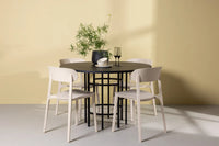 Spisestol Åstol & Copenhagen 2-pakk + Rundt spisebord ⌀115 – beige og svart