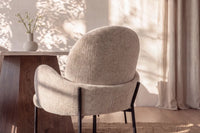 Spisestol 2-pakk + rektangulært spisebord 120 x 120 – beige og lys grå