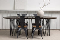 Spisestol Tempe & Stone 2-pakk + Spisebord ovalt 220 x 100 – valnøtt og mokka