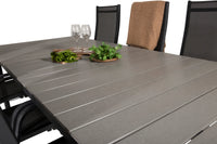 Spisebord Levels & Copacabana 229 × 100 + liggestol 2-pakk – svart
