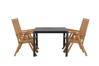 Spisebord Togo & Kenya 150 x 90 med posisjonsstoler – svart og natur