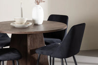 Spisestol Night & Bootcut 2-pakk + Rundt spisebord ⌀110 – svart og mokka