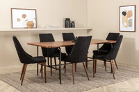 Spisegruppe Uno & Leone 200 x 90 2-pakk – natur og svart