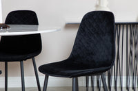 Spisegruppe Polar & Estelle 2-pakk + Rundt spisebord ⌀106 – svart og hvit