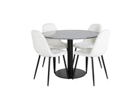 Spisestol Polar & Estelle 2-pakk + Spisebord rundt ⌀106 – hvit og mørk grå