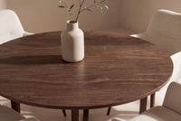 Spisestol Tomorrow & Durango 2-pakk – beige + Spisebord rundt ⌀120 – valnøtt