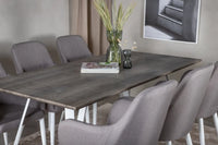 Spisebord Marina & Comfort rektangulært 180 x 90 + spisestol 2-pakk – grå