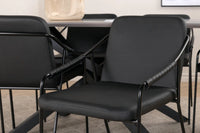 Spisestol Tvist & Piazza 2-pakk + Rektangulært spisebord 180 x 90 – svart