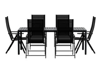 Spisegruppe Giardini & Levanzo 200 x 90 + 2-pakk spisestoler – svart