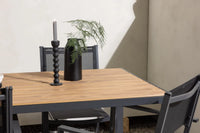 Spisestol Copacabana & Break 2-pakk + Rektangulært spisebord 150 x 90 – svart og mørkegrå