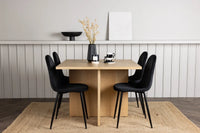 Spisestol Polar & Leo 2-pakk – svart + Rektangulært spisebord 100 x 100 – natur
