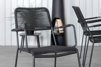 Spisegruppe Khung & Lindos rektangulær 200 × 100 2-pakk – natur og svart