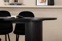 Spisegruppe Bianca & Polar oval 200 x 90 + spisestol 2-pakk – svart